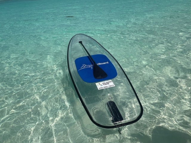 Crystal paddle board Exuma, Bahamas